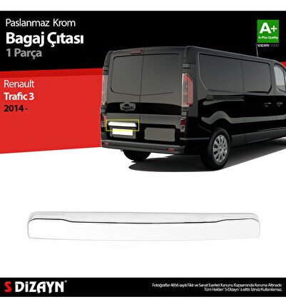 S-Dizayn Renault Trafic Krom Bagaj Çıtası (Çift Kapılı) 2014-2020 7018051