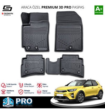 S-Dizayn Kia Stonic 3D Pro Havuzlu Paspas 2017 Üzeri A+ Kalite