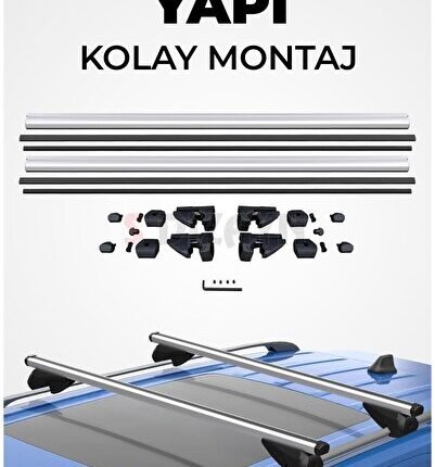 S-Dizayn Kia Sorento S-Bar Atlas V1 Ara Atkı Tavan Taşıyıcı Barı Gri 120 Cm 2002-2009 A+ Kalite ATL-