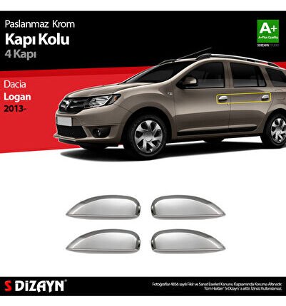 S-Dizayn Dacia Logan Mcv Krom Kapı Kolu 4 Kapı 2013-2020 5614120