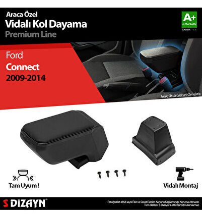 S-Dizayn Ford Connect Kol Dayama Kolçak ABS Vidalı Siyah 2009-2014 A+Kalite KLC-VD-SY-5903