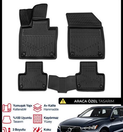 S-Dizayn Volvo XC60 3D Pro Havuzlu Paspas 2017 Üzeri A+ Kalite 3DS-SDZ128