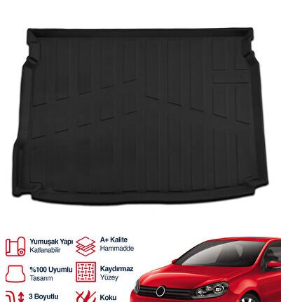 S-Dizayn VW Golf 6 3D Pro Bagaj Havuzu 2008-2012 A+ Kalite
