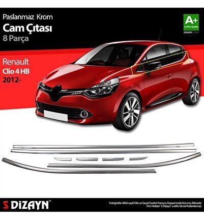 S-Dizayn Renault Clio 4 HB Krom Cam Çıtası 8 Prç. 2012-2019