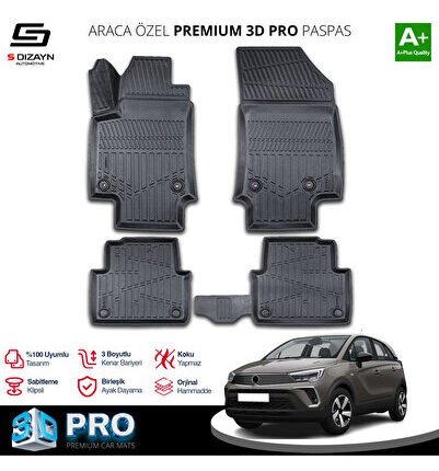 S-Dizayn Opel Crossland X 3D Pro Havuzlu Paspas 2020 Üzeri A+ Kalite