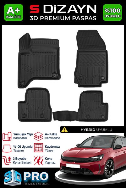 1_org_zoom-8364.jpg S-Dizayn Opel Corsa F Hybrid 1.2 3D Pro Havuzlu Paspas 2025 Üzeri A+ Kalite 3DS-SDZ372 - Görsel 1