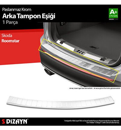 S-Dizayn Skoda Roomstar Krom Arka Tampon Eşiği 2006-2016 A+ Kalite 7205020