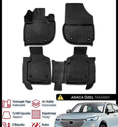 S-Dizayn Honda HR-V 3D Pro Havuzlu Paspas 2021 Üzeri A+ Kalite 3DS-SDZ139