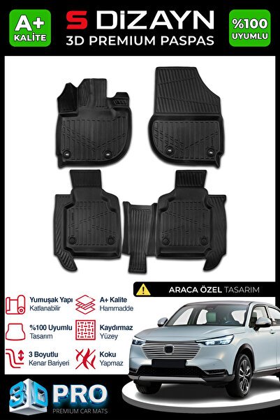 1_org_zoom-8368.jpg S-Dizayn Honda HR-V 3D Pro Havuzlu Paspas 2021 Üzeri A+ Kalite 3DS-SDZ139 - Görsel 1