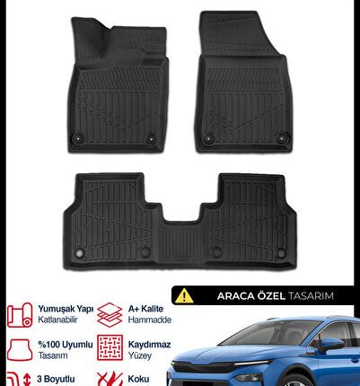 S-Dizayn Skoda Elroq 3D Pro Havuzlu Paspas 2024 Üzeri A+ Kalite 3DS-SDZ235