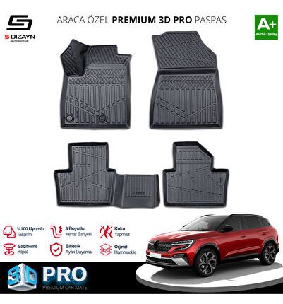 S-Dizayn Renault Austral Mild Hybrid 3D Pro Havuzlu Paspas 2023 Üzeri A+ Kalite