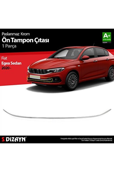 1_org_zoom-8398.jpg S-Dizayn Fiat Egea Sedan Krom Ön Tampon Çıtası 2020 Üzeri - Görsel 1