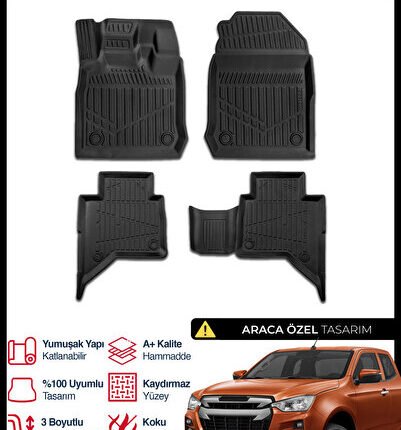 S-Dizayn Isuzu D-Max 3D Pro Havuzlu Paspas 2019 Üzeri A+ Kalite 3DS-SDZ226