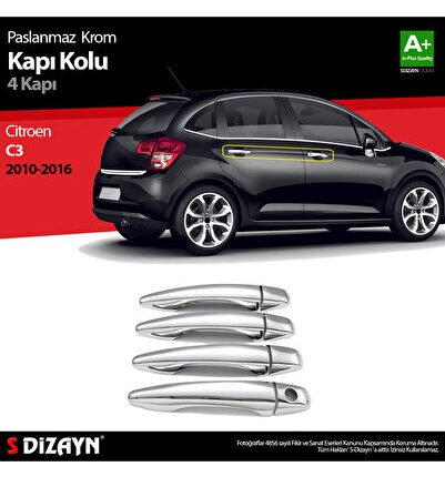 S-Dizayn Citroen C3 Krom Kapı Kolu 4 Kapı 2010-2016 5512120