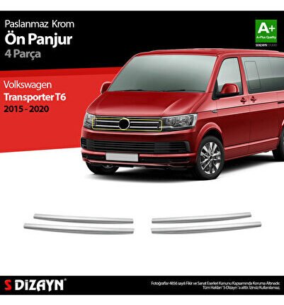S-Dizayn VW T6 Transporter Krom Ön Panjur 4 Prç. 2015-2020 7646180