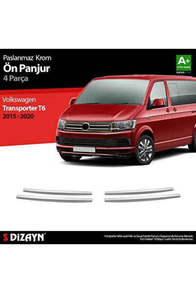 1_org_zoom-8423.jpg S-Dizayn VW T6 Transporter Krom Ön Panjur 4 Prç. 2015-2020 7646180 - Görsel 1