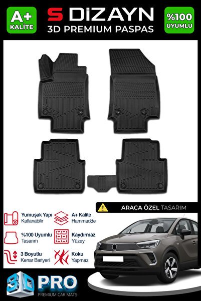 1_org_zoom-8460.jpg S-Dizayn Opel Crossland 3D Pro Havuzlu Paspas 2020 Üzeri A+ Kalite 3DS-SDZ102 - Görsel 1