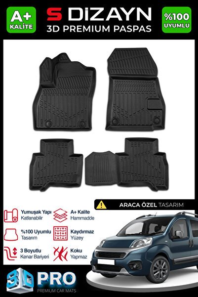 1_org_zoom-8470.jpg S-Dizayn Fiat Fiorino 3D Pro Havuzlu Paspas 2020 Üzeri A+ Kalite 3DS-SDZ192 - Görsel 1