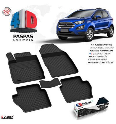 S-Dizayn Ford EcoSport 4D Havuzlu Paspas 2018-2022 A+Kalite 4DS-01325