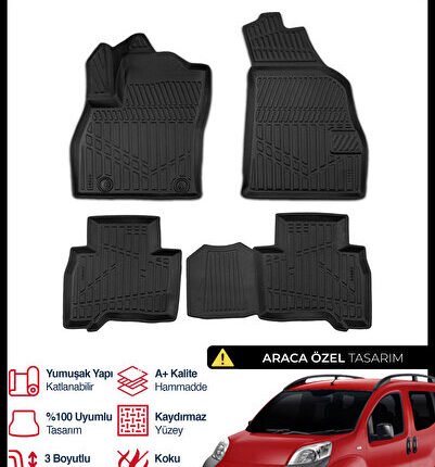 S-Dizayn Citroen Nemo 3D Pro Havuzlu Paspas 2008 Üzeri A+ Kalite 3DS-SDZ070