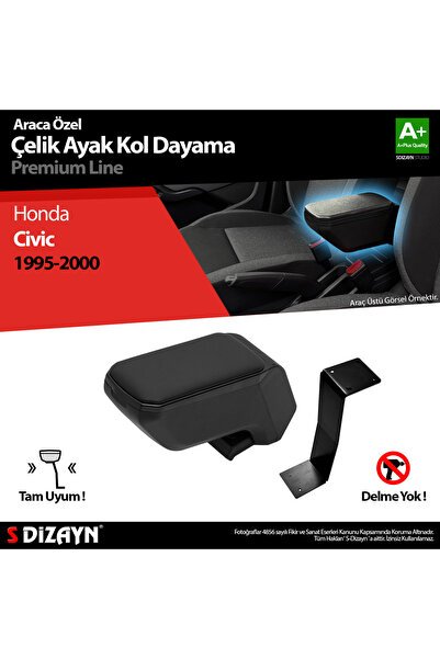 1_org_zoom-8507.jpg S-Dizayn Honda Civic Kol Dayama Kolçak Çelik Ayaklı ABS Siyah 1995-2000 A+Kalite KLC-CA-SY-6116-K2 - Görsel 1