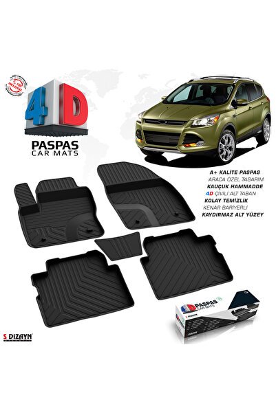 1_org_zoom-8554.jpg S-Dizayn Ford Kuga 2 4D Havuzlu Paspas 2013-2019 A+Kalite 4DS-01320-B - Görsel 1