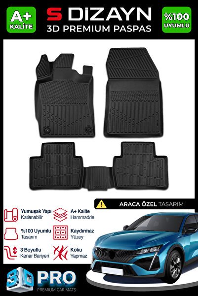 1_org_zoom-8581.jpg S-Dizayn Peugeot 408 3D Pro Havuzlu Paspas 2023 Üzeri A+ Kalite 3DS-SDZ035 - Görsel 1