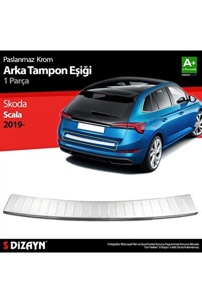 1_org_zoom-8604.jpg S-Dizayn Skoda Scala Krom Arka Tampon Eşiği 2019-2023 - Görsel 1