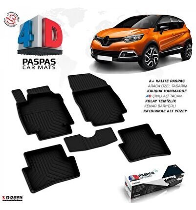 S-Dizayn Renault Captur 4D Havuzlu Paspas 2013-2020 A+Kalite