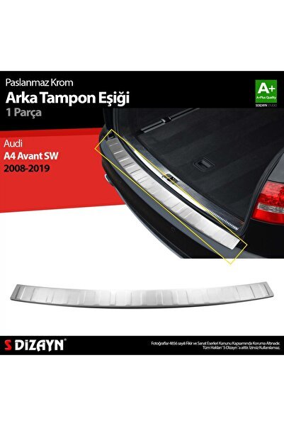 1_org_zoom-8655.jpg S-Dizayn Audi A4 Avant SW Krom Arka Tampon Eşiği 2008-2019 - Görsel 1