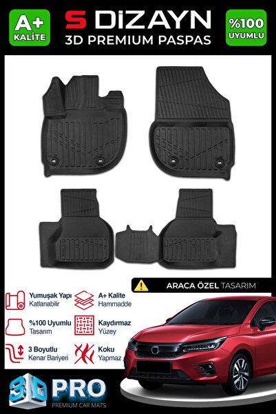 1_org_zoom-8739.jpg S-Dizayn Honda City 3D Pro Havuzlu Paspas 2021 Üzeri A+ Kalite 3DS-SDZ054 - Görsel 1