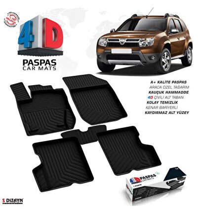 S-Dizayn Dacia Duster 4D Havuzlu Paspas 2009-2018 4DS-82718