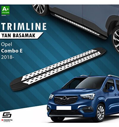 S-Dizayn Opel Combo E TrimLine Gri Yan Basamak 202 Cm 2018 Üzeri A+ Kalite OP-COE-YBS-TR-GR-202