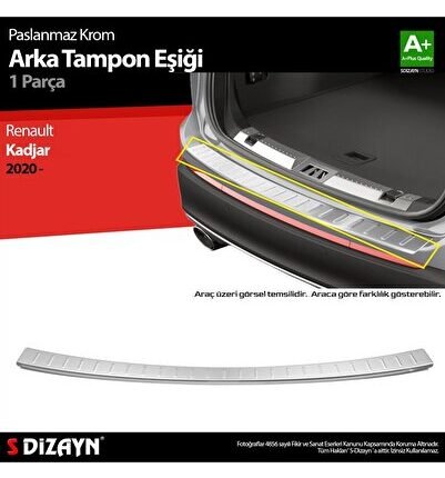 S-Dizayn Renault Kadjar Krom Arka Tampon Eşiği 2020-2022