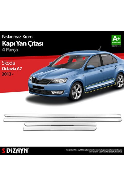 1_org_zoom-8815.jpg S-Dizayn Skoda Octavia A7 Krom Kapı Yan Çıtası 2013-2020 7214404 - Görsel 1