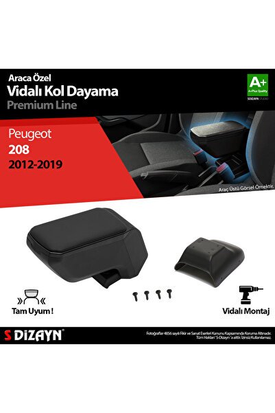 1_org_zoom-8833.jpg S-Dizayn Peugeot 208 ABS Vidalı Kol Dayama Kolçak Siyah 2012-2019 A+Kalite KLC-VD-SY-6920 - Görsel 1