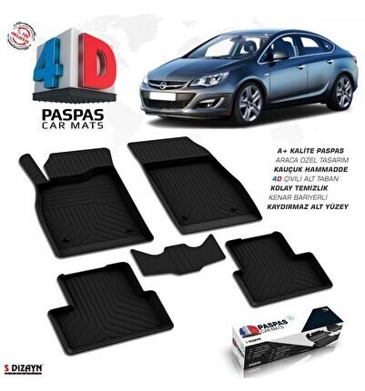 S-Dizayn Opel Astra J SD 4D Havuzlu Paspas 2012-2020 A+Kalite