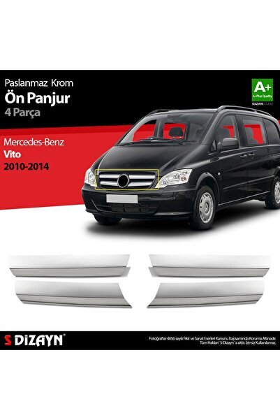 1_org_zoom-8846.jpg S-Dizayn Mercedes Vito Krom Ön Panjur 4 Prç 2010-2014 (Geniş) - Görsel 1