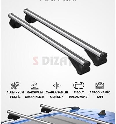 S-Dizayn Mercedes C-Class W204 Estate S-Bar Atlas V1 Ara Atkı Tavan Taşıyıcı Barı Gri 130 Cm 2007-20