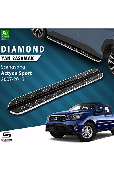 1_org_zoom-8874.jpg S-Dizayn Ssangyong Actyon Sports Diamond Krom Yan Basamak 203 Cm 2007-2018 A+ Kalite - Görsel 1