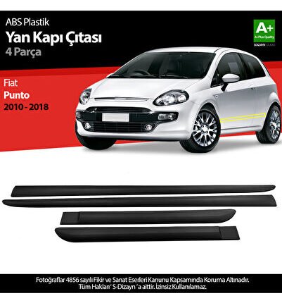 S-Dizayn Fiat Punto ABS Plastik Yan Kapı Koruma Çıtası 2010-2018 A+ Kalite PLY-5807