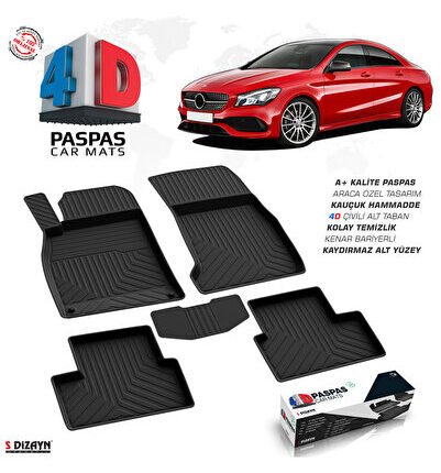 S-Dizayn Mercedes Cla Serisi C117 4D Havuzlu Paspas 2013-2018 A+Kalite 4DS-86079-B