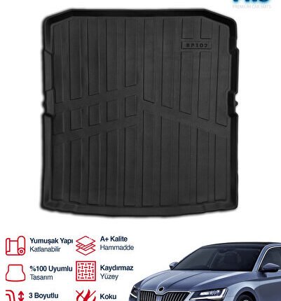 S-Dizayn Skoda SuperB 3D Pro Bagaj Havuzu 2015-2024 A+ Kalite