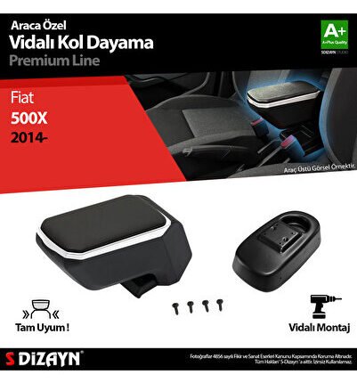 S-Dizayn Fiat 500X Kol Dayama Kolçak ABS Vidalı Gri 2014 Üzeri A+Kalite KLC-VD-GR-5832