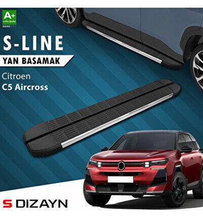 S-Dizayn Citroen E-C5 Aircross Elektrikli S-Line Krom Yan Basamak 193 Cm 2024 Üzeri A+ Kalite CI-EC5
