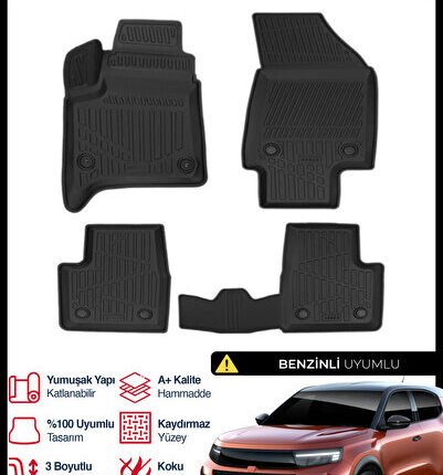 S-Dizayn Opel Frontera Benzinli 3D Pro Havuzlu Paspas 2025 Üzeri A+ Kalite 3DS-SDZ304