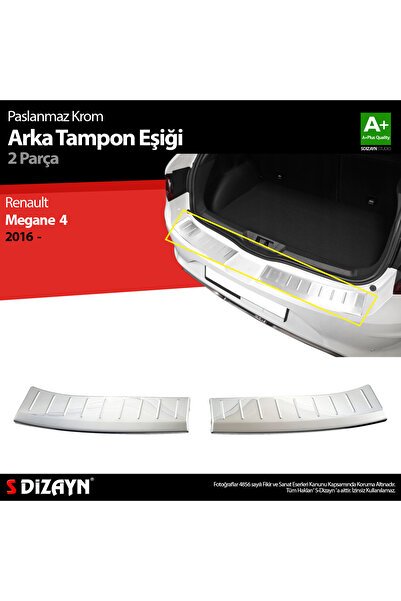 1_org_zoom-8906.jpg S-Dizayn Renault Megane 4 HB Krom Arka Tampon Eşiği 2016-2020 7033021 - Görsel 1