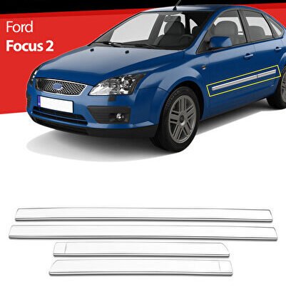 S-Dizayn Ford Focus 2 Krom Yan Kapı Çıtası 4 Prç 2005-2011 5909140