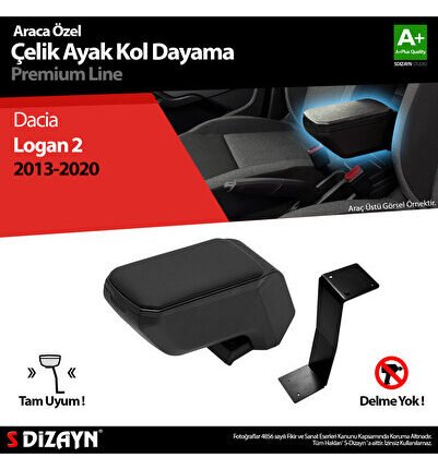 S-Dizayn Dacia Logan MCV Kol Dayama Kolçak Çelik Ayaklı ABS Siyah 2013-2019 A+Kalite KLC-CA-SY-5614-