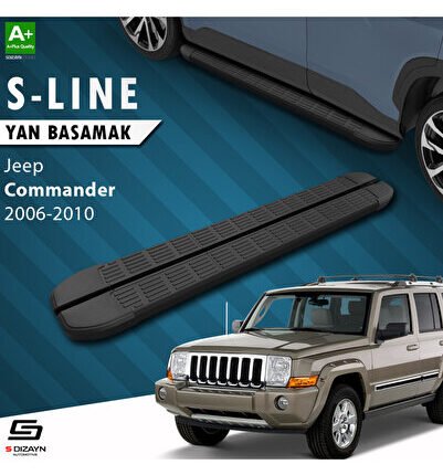 Jeep Commander S-Line Siyah Yan Basamak 173 Cm 2006-2010 A+ Kalite JE-CO1-YBS-SL-SA-173